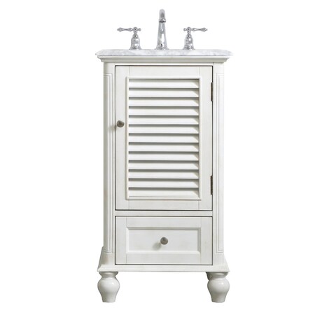 19 Inch Single Bathroom Vanity In Antique White